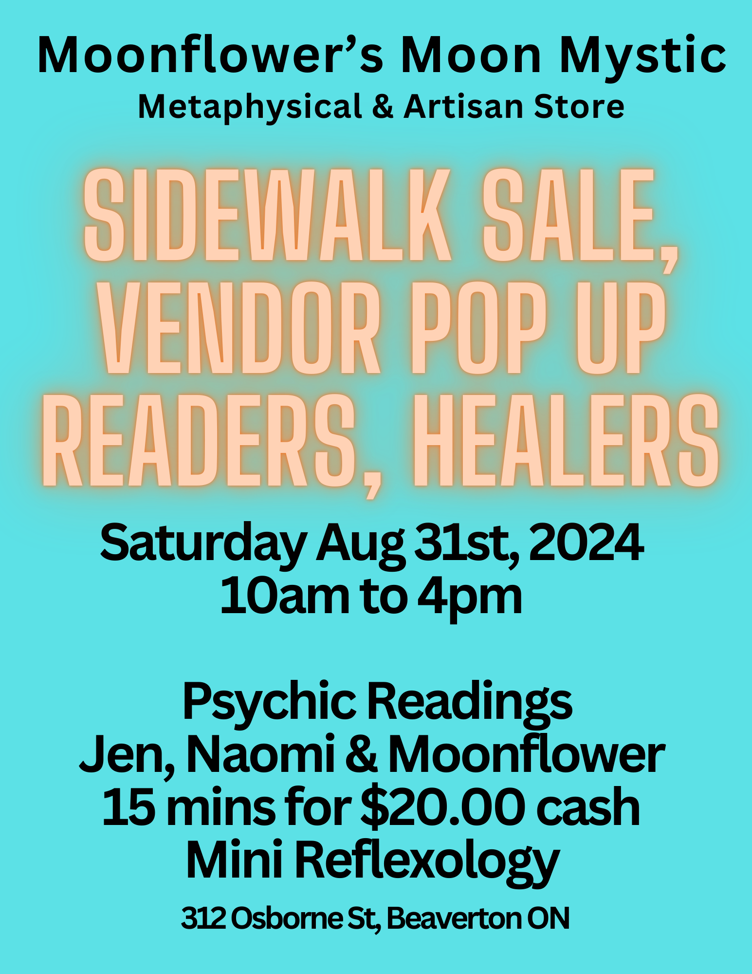 Sidewalk Sale with Vendors, Readers and more