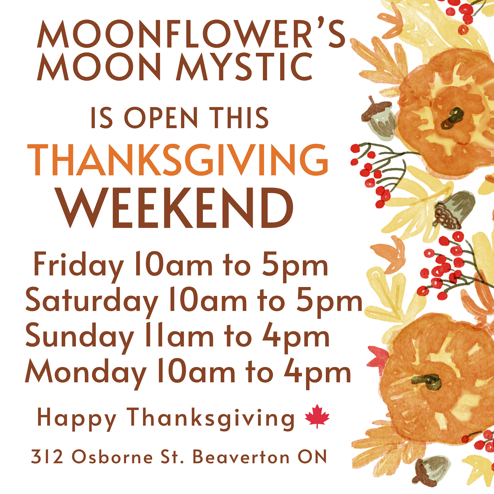 Thanksgiving Weekend Hours