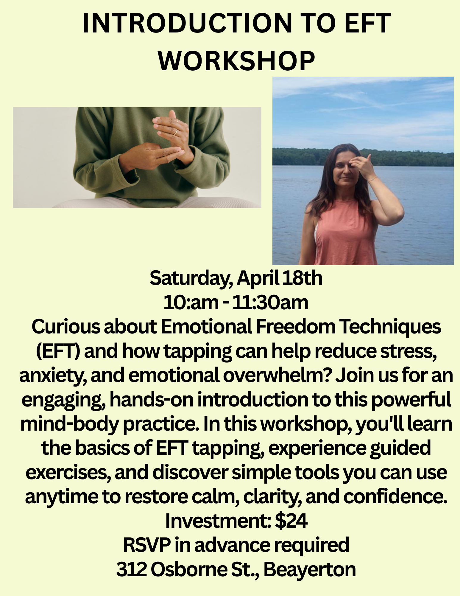 Into to EFT Workshop, April 18th, 2026