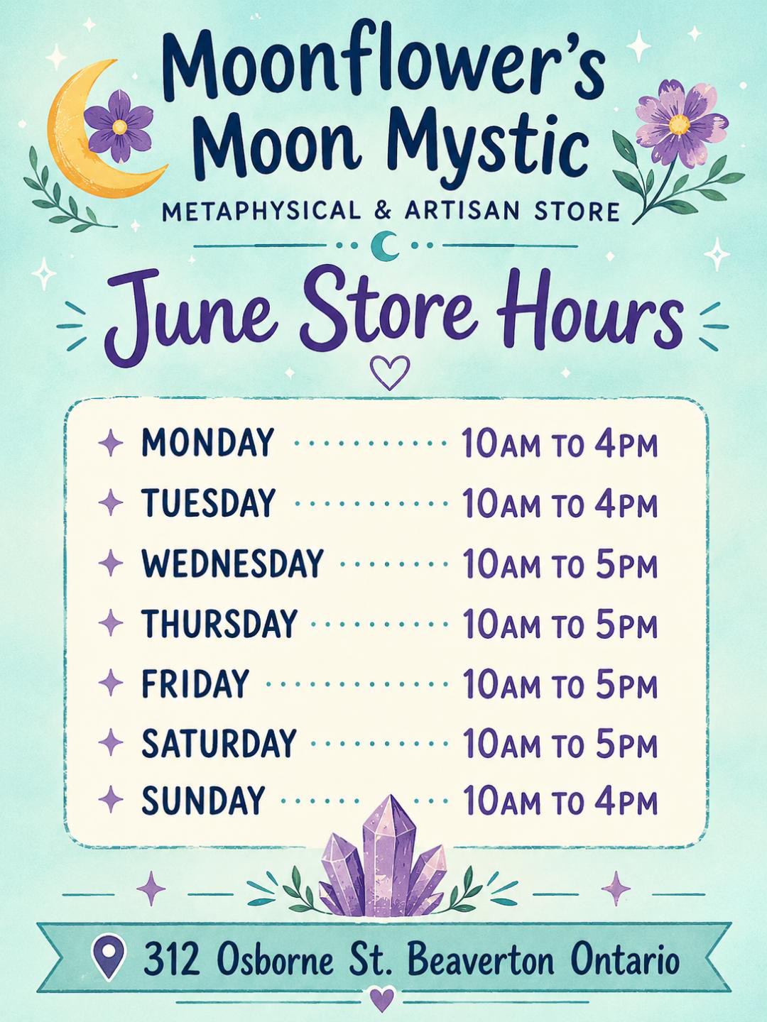 June Store Hours