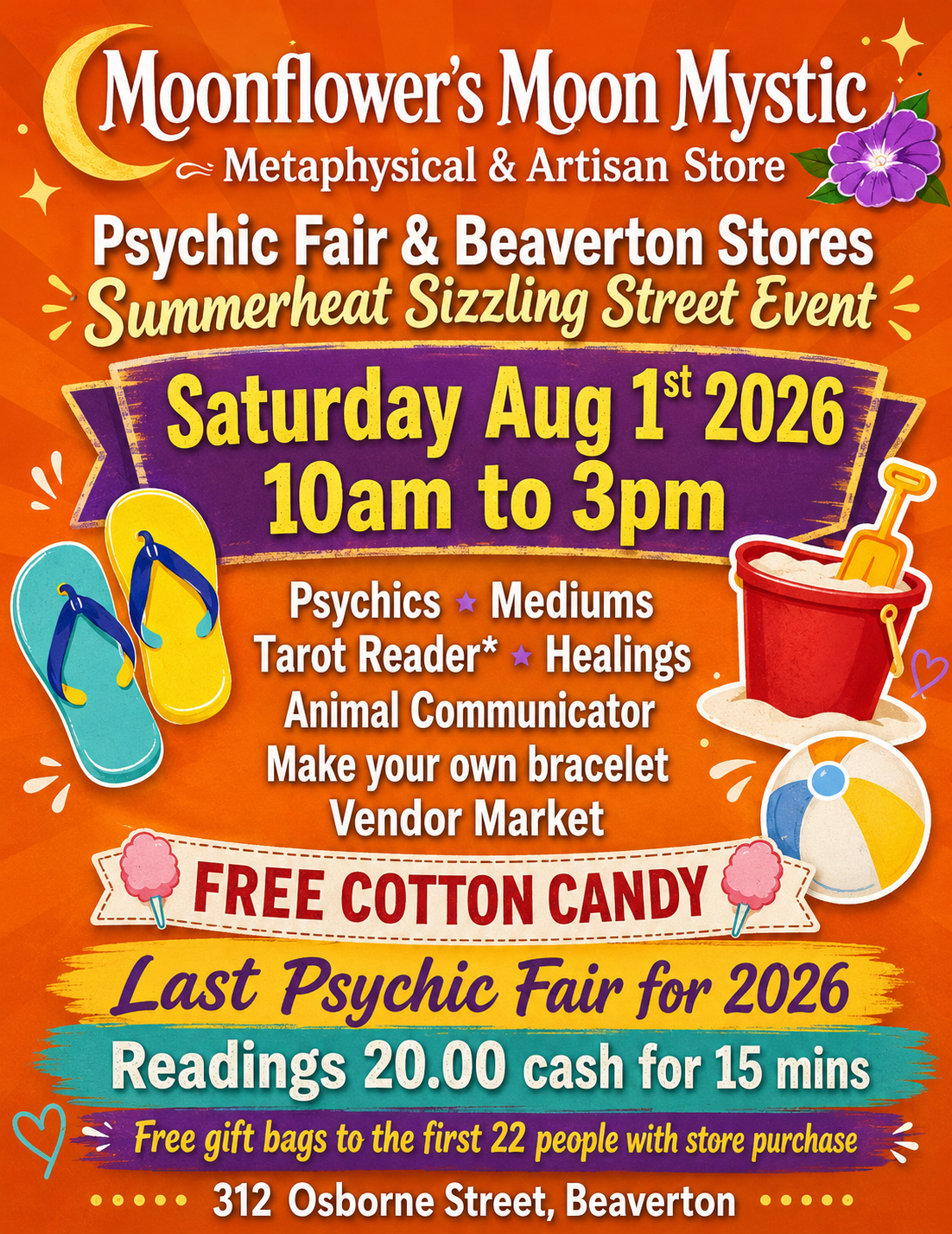 Last Psychic Fair of 2026, Aug 1st